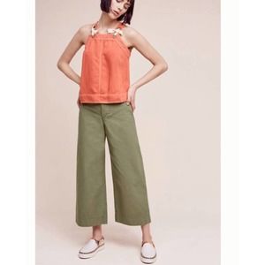Pilcro & the Letterpress Anthropologie Green Logan Wide Leg Pants Women's 33